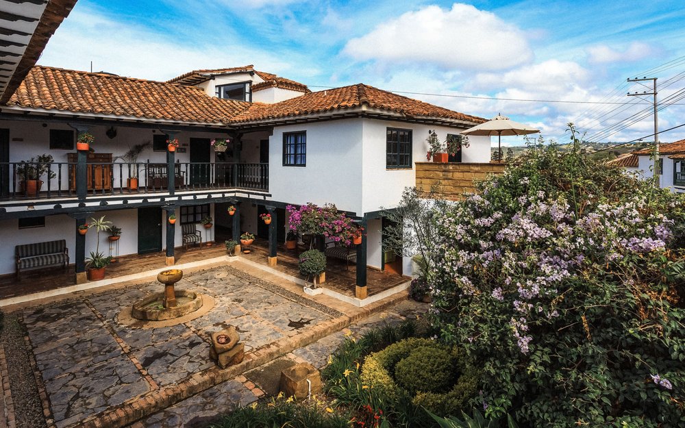 Hotel Getsemaní courtyard in Villa de Leyva
